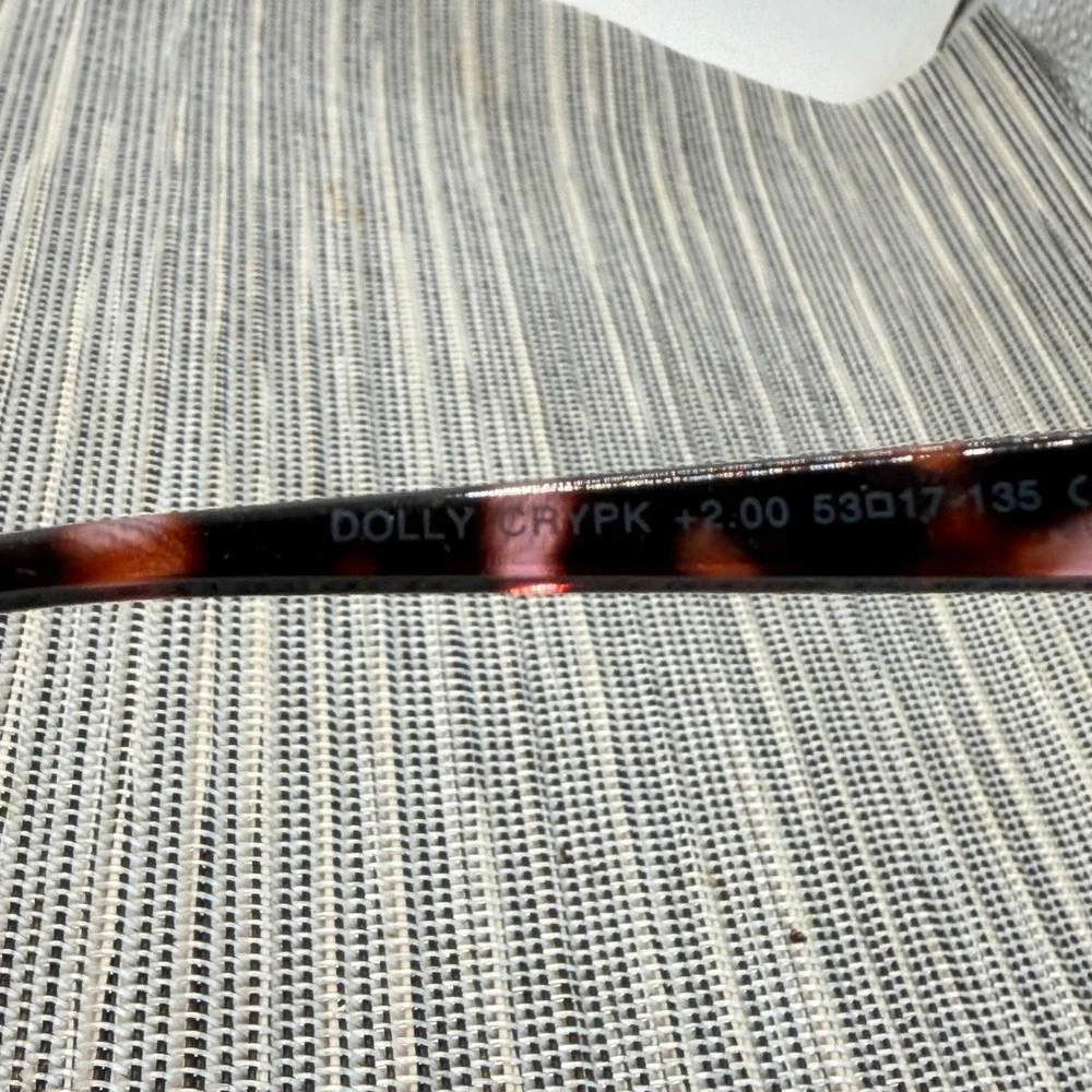 EV1 Ellen DeGeneres Dolly Reading Glasses +2.00 Crystal Pink Tortoise 53-17-135